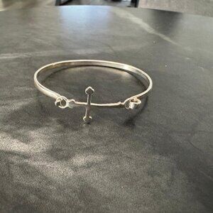 925 Sterling Silver Hinge Cross Bracelet